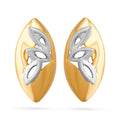 Leaf-Inspired Dual-Tone Stud Earrings