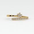 Petal Grace Diamond Floral Ring in 18K Yellow Gold
