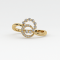 Celestial Harmony Diamond Ring in 18K Gold