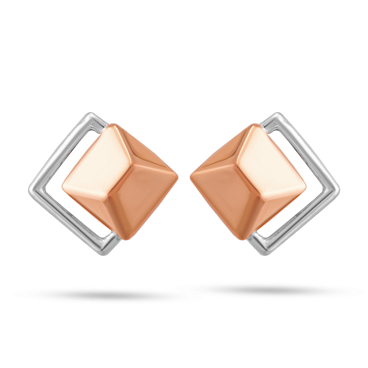Geometric Luxe Dual-Tone Studs