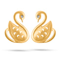 Graceful Swan Gold Studs