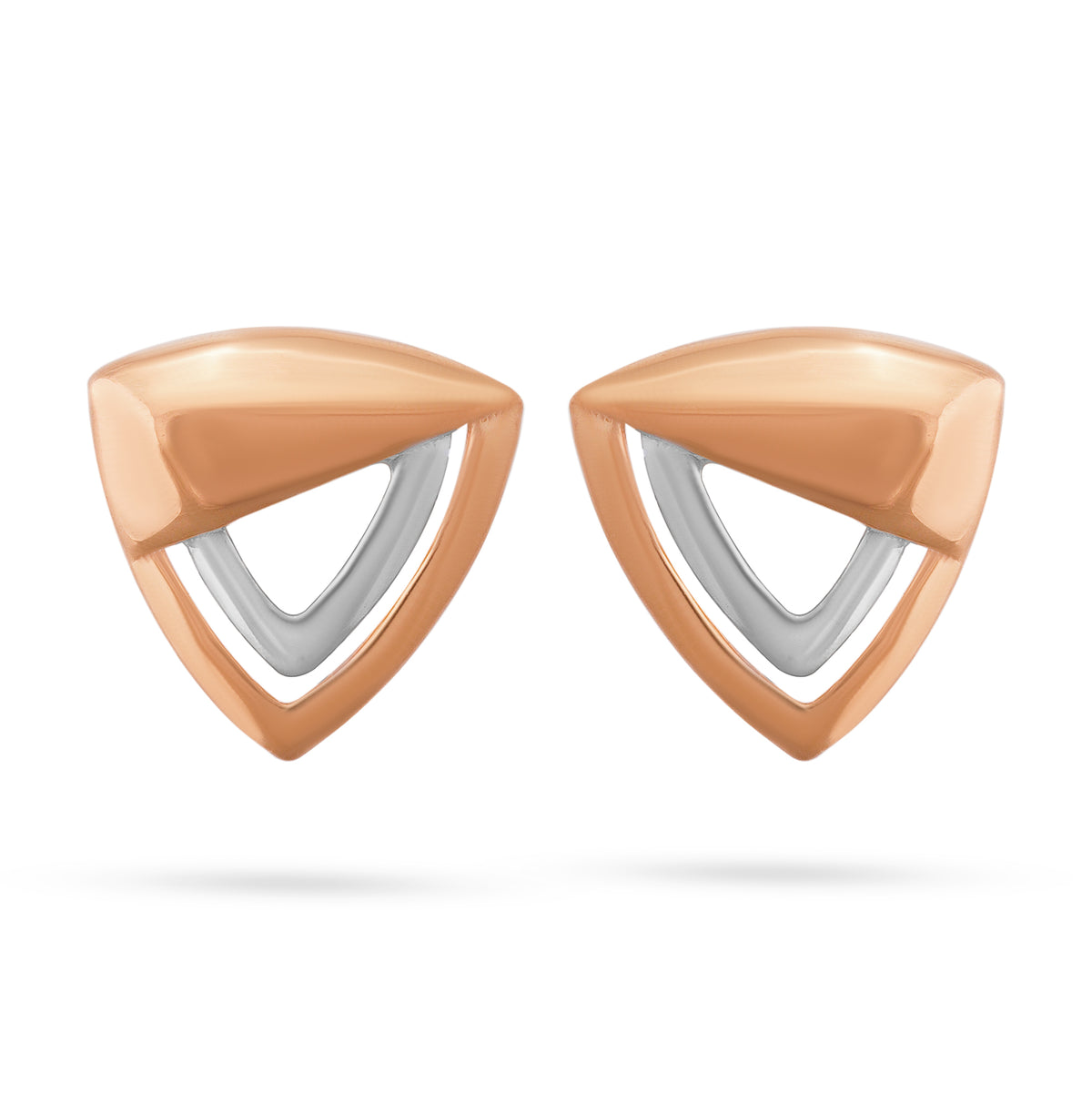 Trinova Dual-Tone Stud Earrings