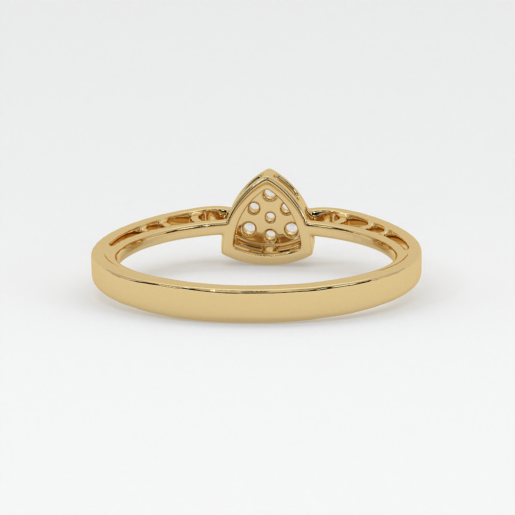 Trinity Heart Cluster Diamond Ring in 18K Yellow Gold