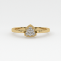 Trinity Heart Cluster Diamond Ring in 18K Yellow Gold