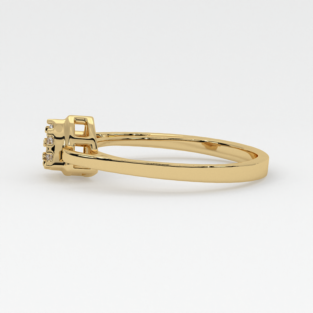 Trinity Heart Cluster Diamond Ring in 18K Yellow Gold
