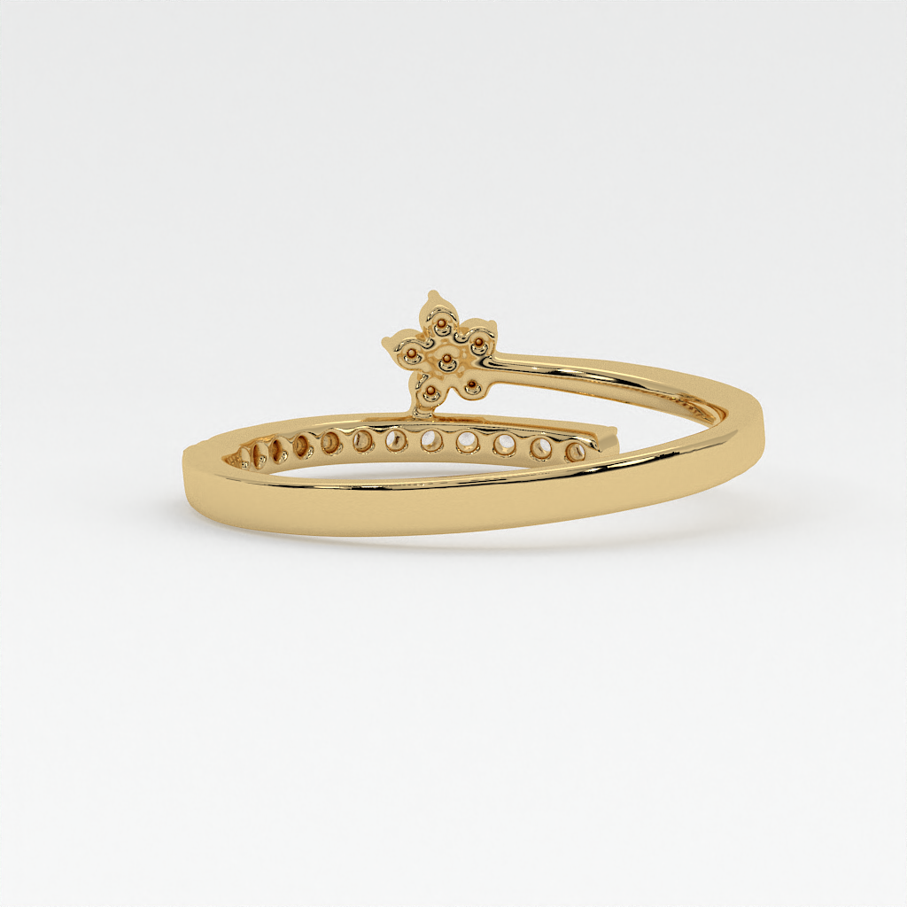 Petal Grace Diamond Floral Ring in 18K Yellow Gold