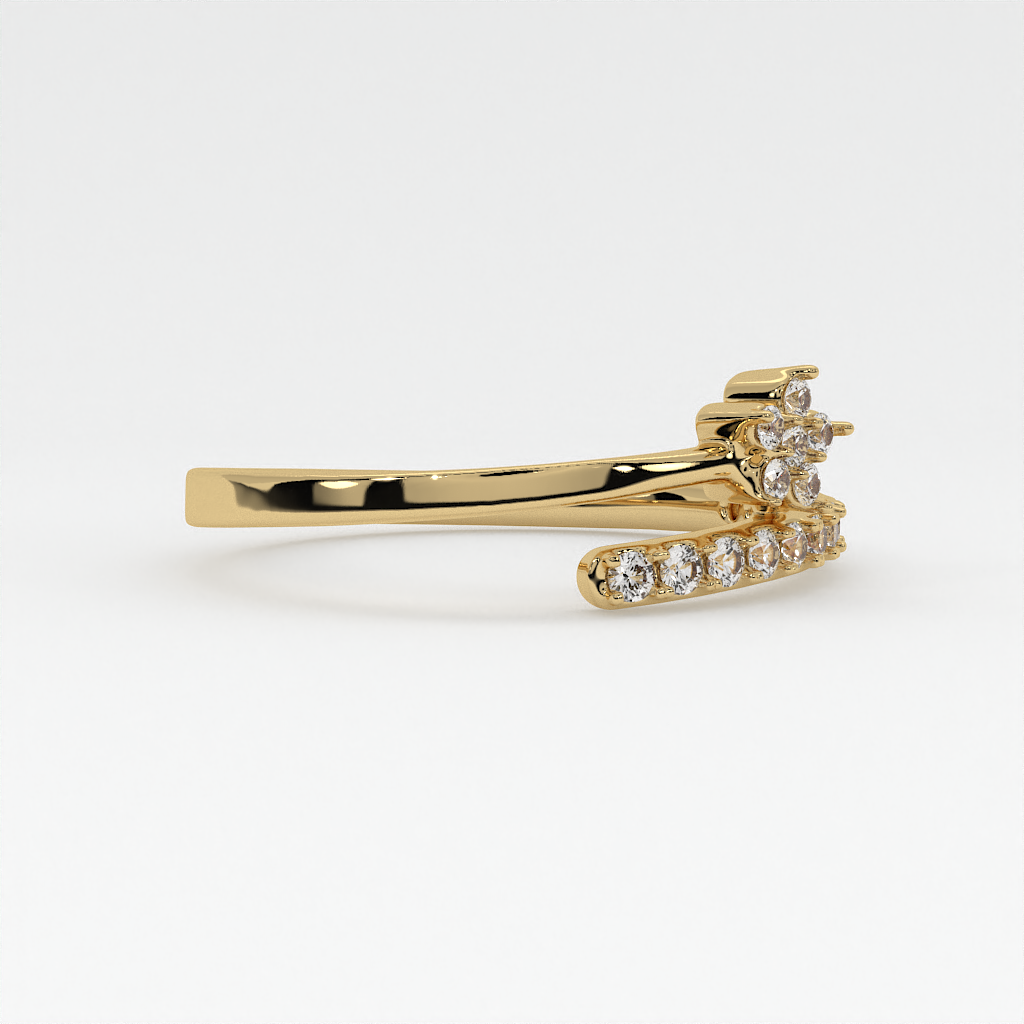 Petal Grace Diamond Floral Ring in 18K Yellow Gold