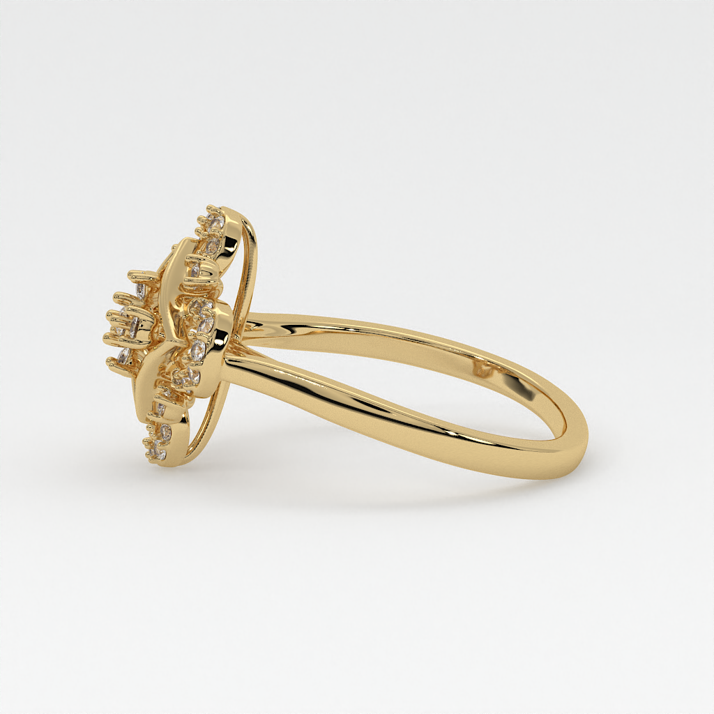 Regal Blossom Diamond Ring in 18K Gold