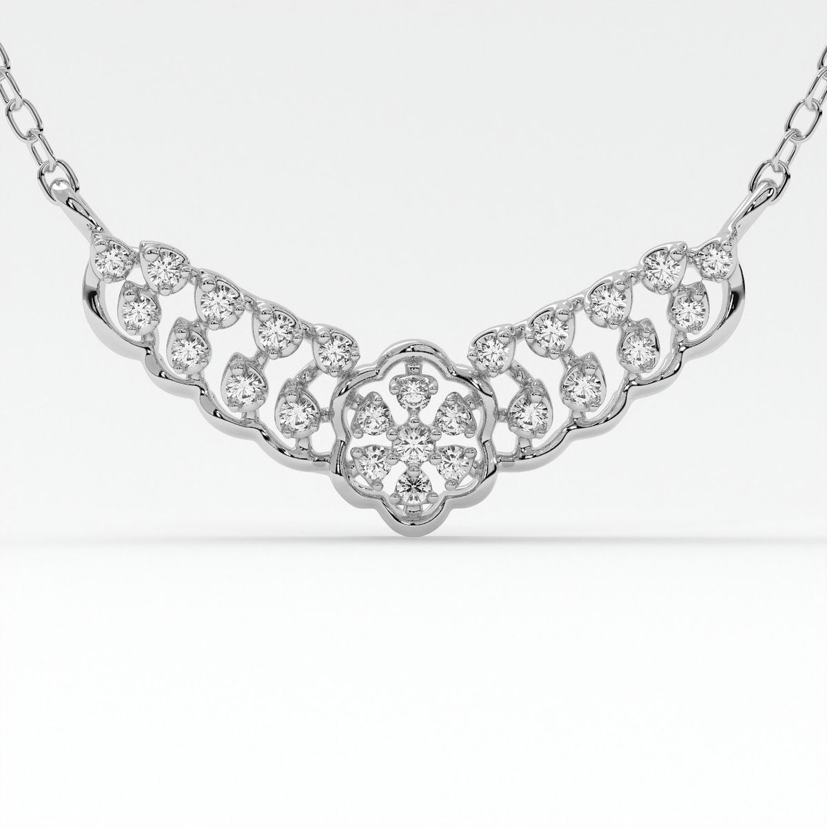 Radiant Floral Diamond Mangalsutra Pendant