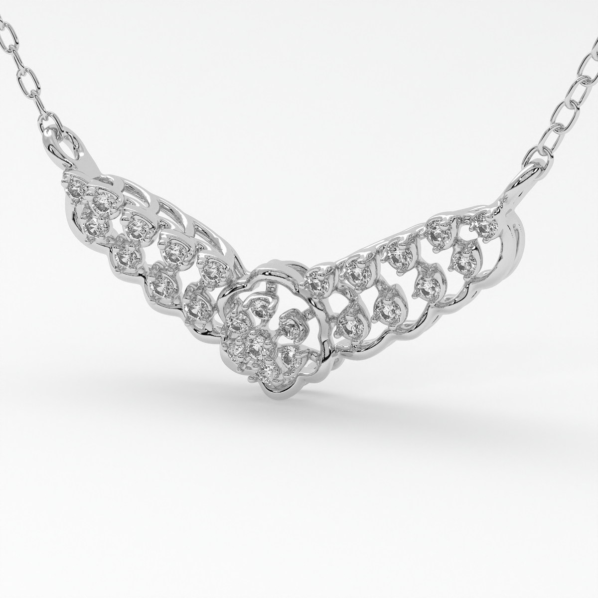 Radiant Floral Diamond Mangalsutra Pendant