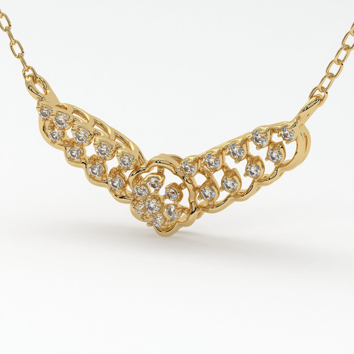 Radiant Floral Diamond Mangalsutra Pendant