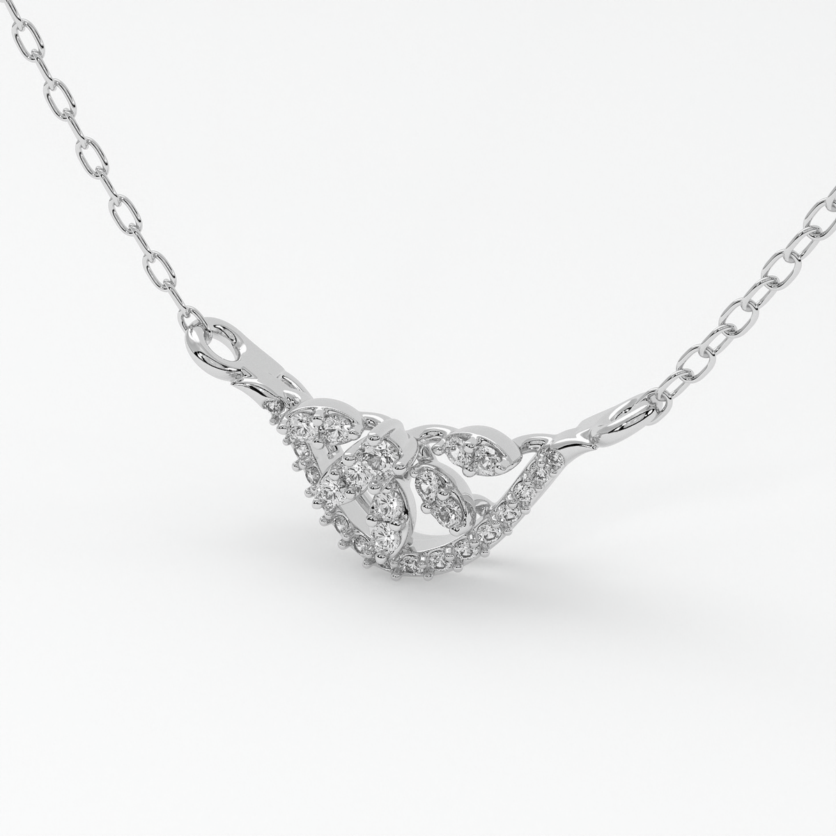 Floral Diamond Pendant Necklace – Rose, White & Yellow Gold
