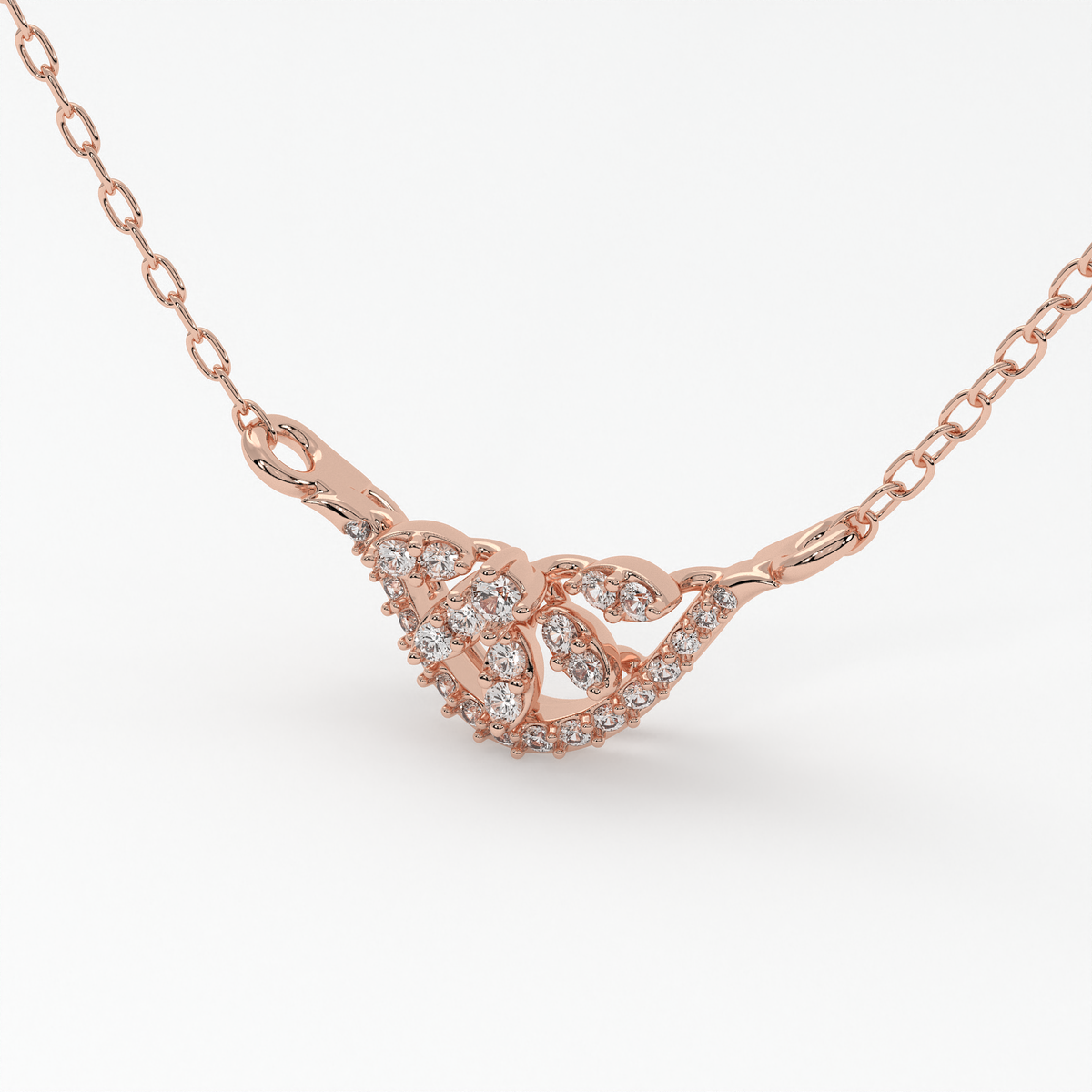 Floral Diamond Pendant Necklace – Rose, White & Yellow Gold