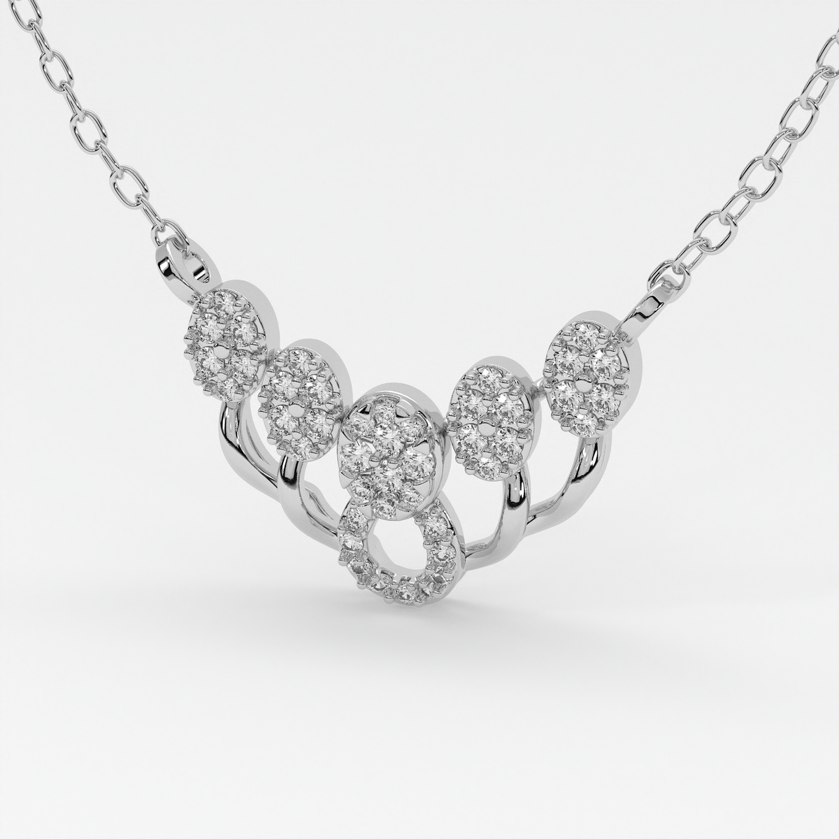 Elegant Floral Cluster Diamond Mangalsutra