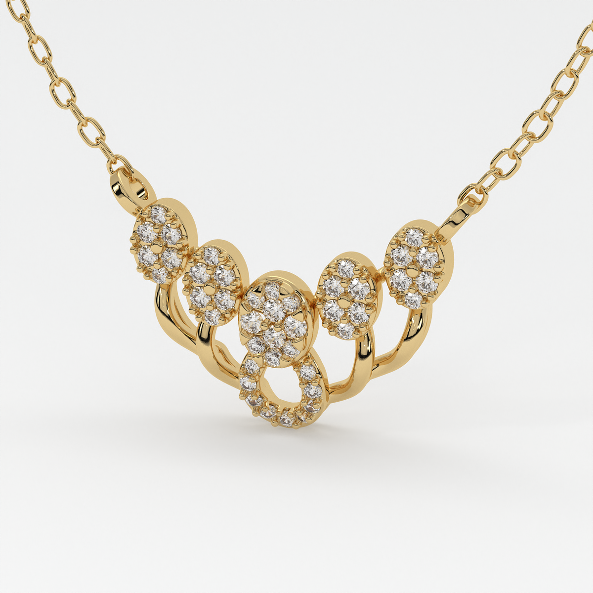 Elegant Floral Cluster Diamond Mangalsutra