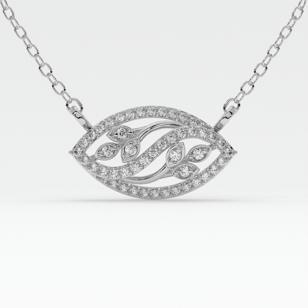 Ethereal Leaf Motif Diamond Mangalsutra in Gold, Rose Gold & White Gold