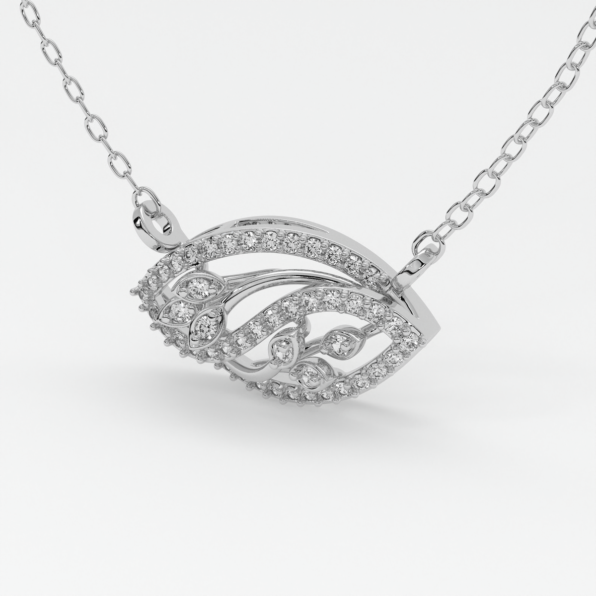 Ethereal Leaf Motif Diamond Mangalsutra in Gold, Rose Gold & White Gold