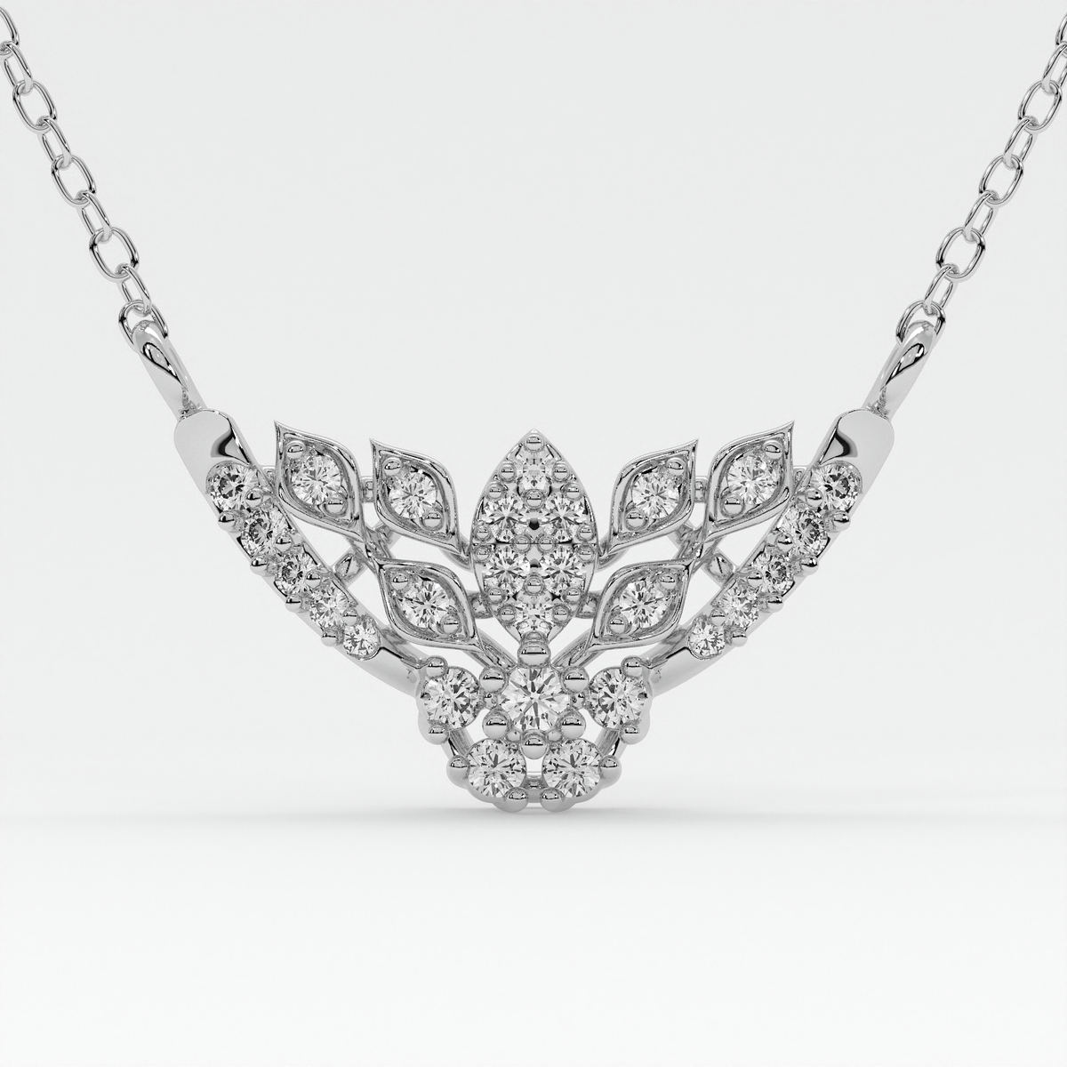 Exquisite 18K Gold Diamond Mangalsutra with Lotus-Inspired Floral Design