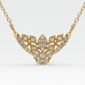 Exquisite 18K Gold Diamond Mangalsutra with Lotus-Inspired Floral Design