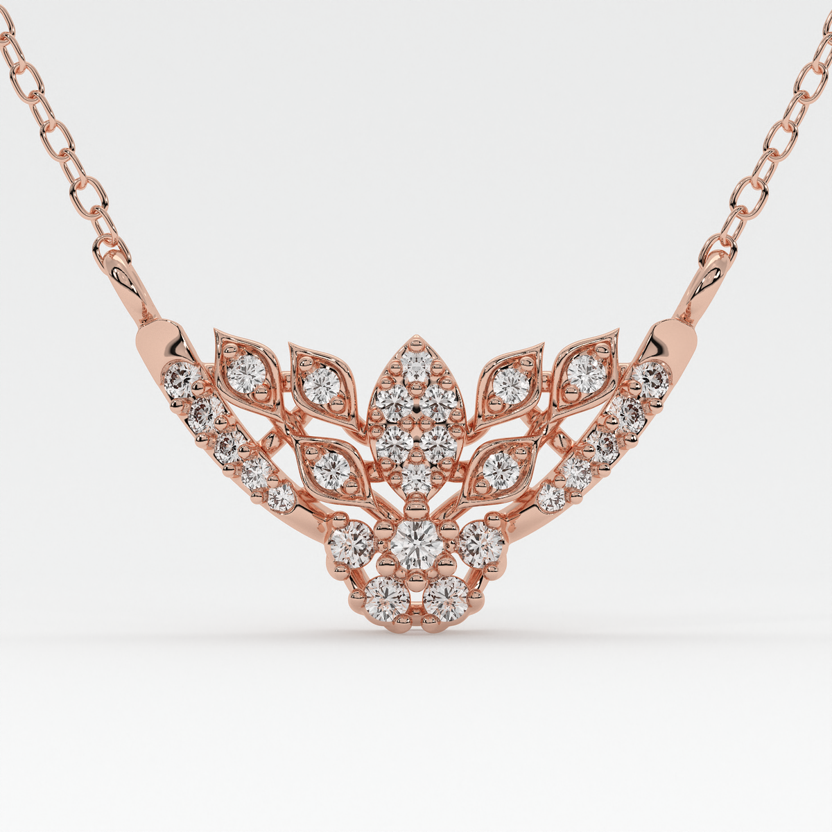 Exquisite 18K Gold Diamond Mangalsutra with Lotus-Inspired Floral Design