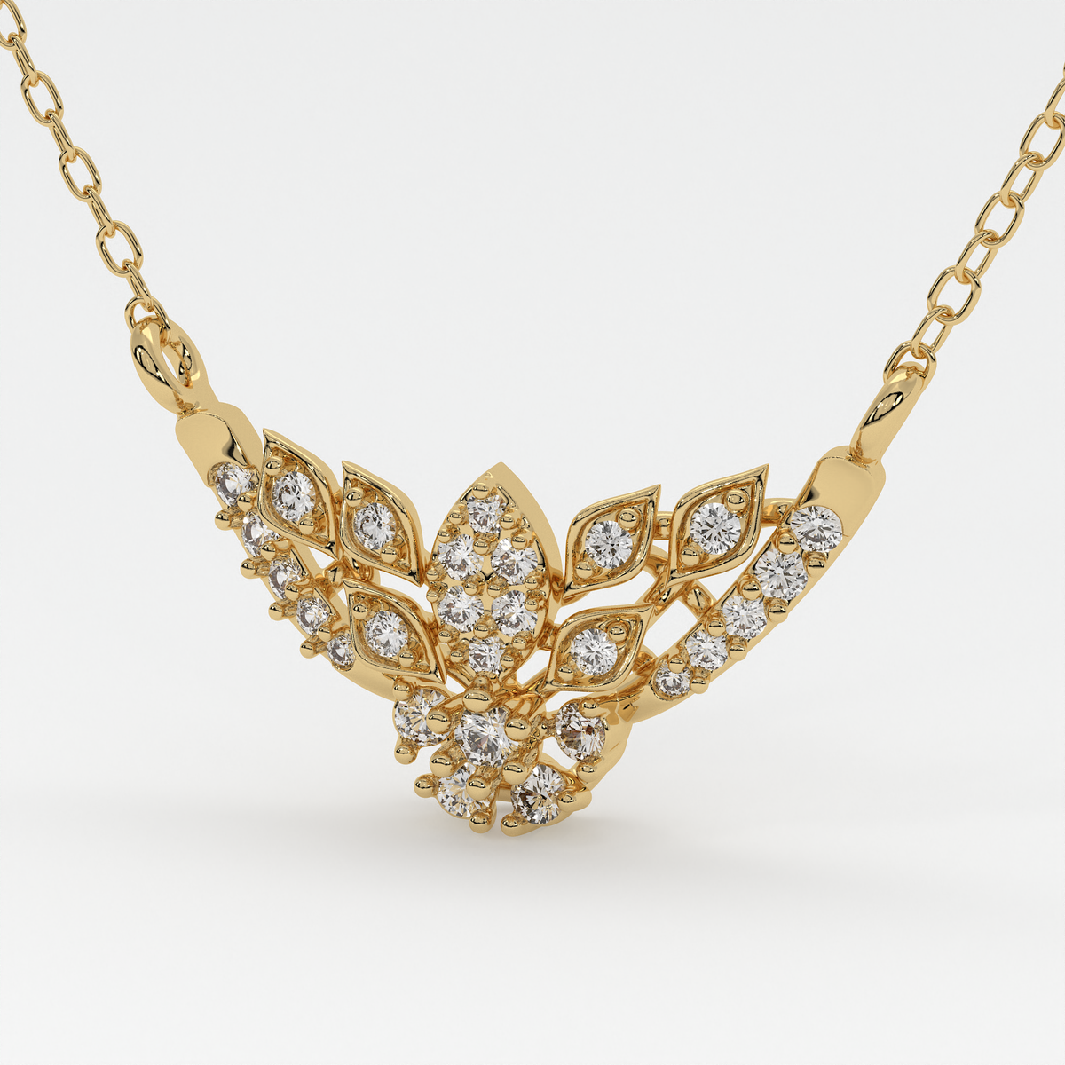 Exquisite 18K Gold Diamond Mangalsutra with Lotus-Inspired Floral Design