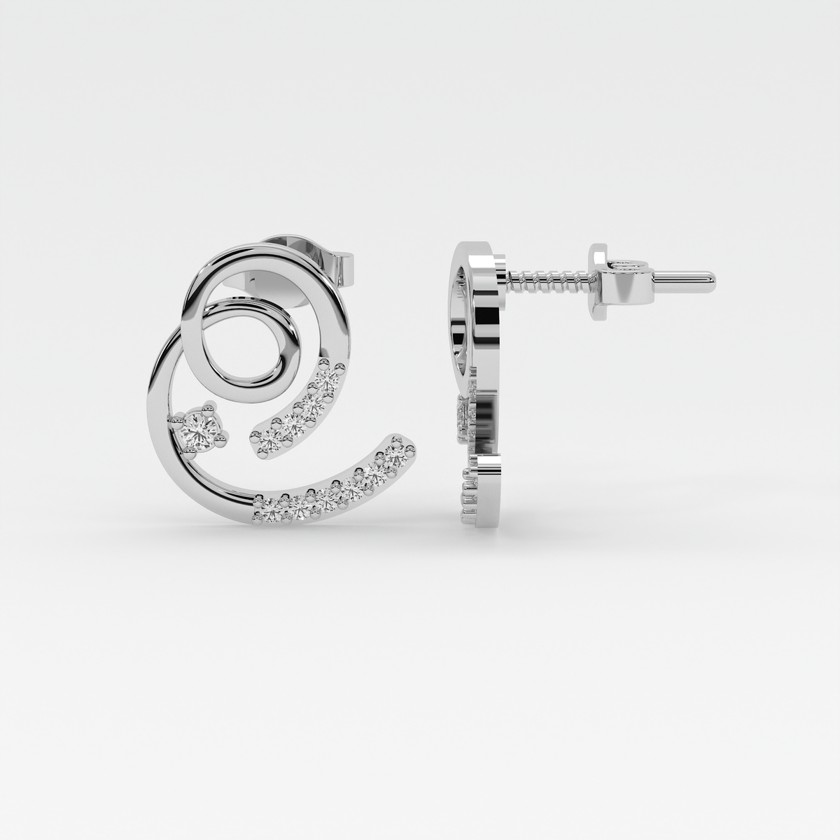 Celeste Spiral Diamond Studs