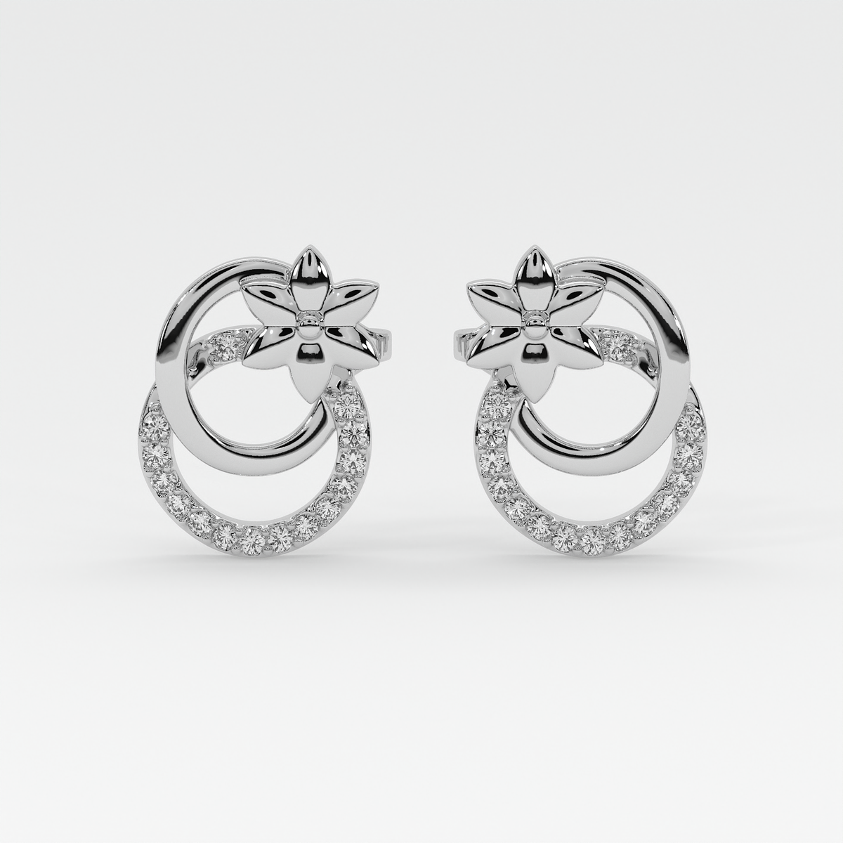 Blossom Halo Rose Gold Earrings