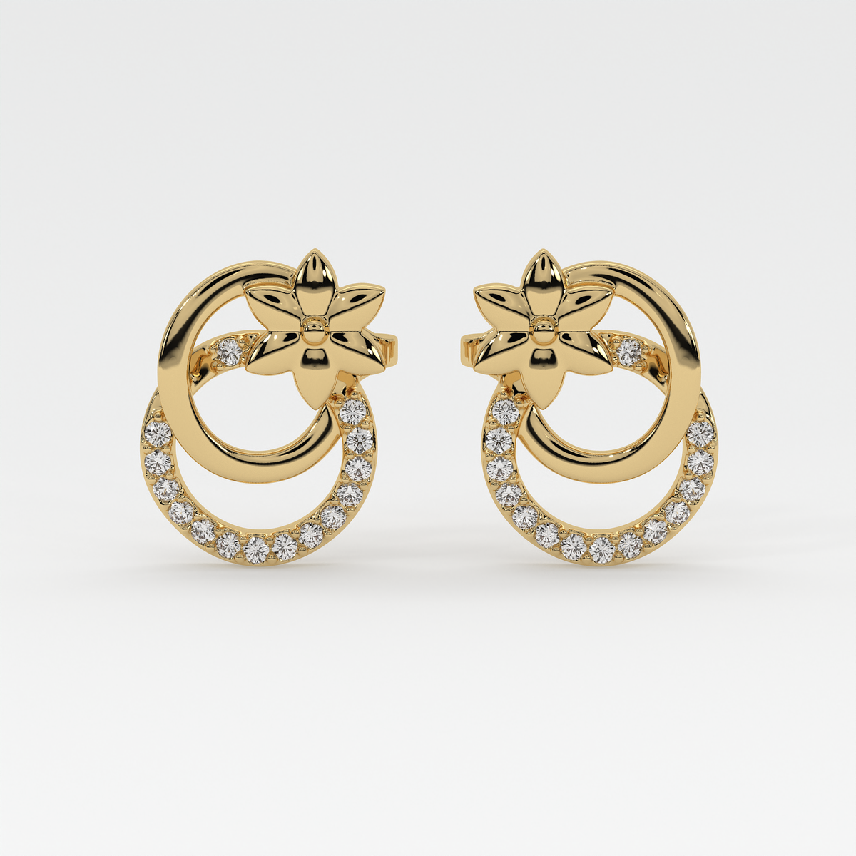 Blossom Halo Rose Gold Earrings