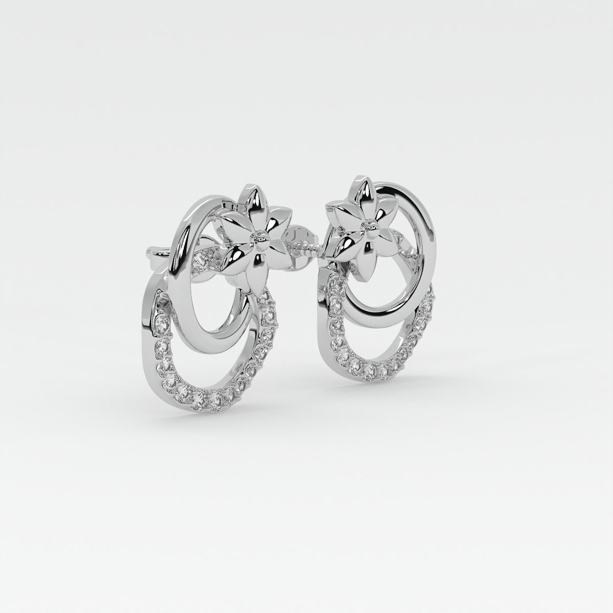 Blossom Halo Rose Gold Earrings