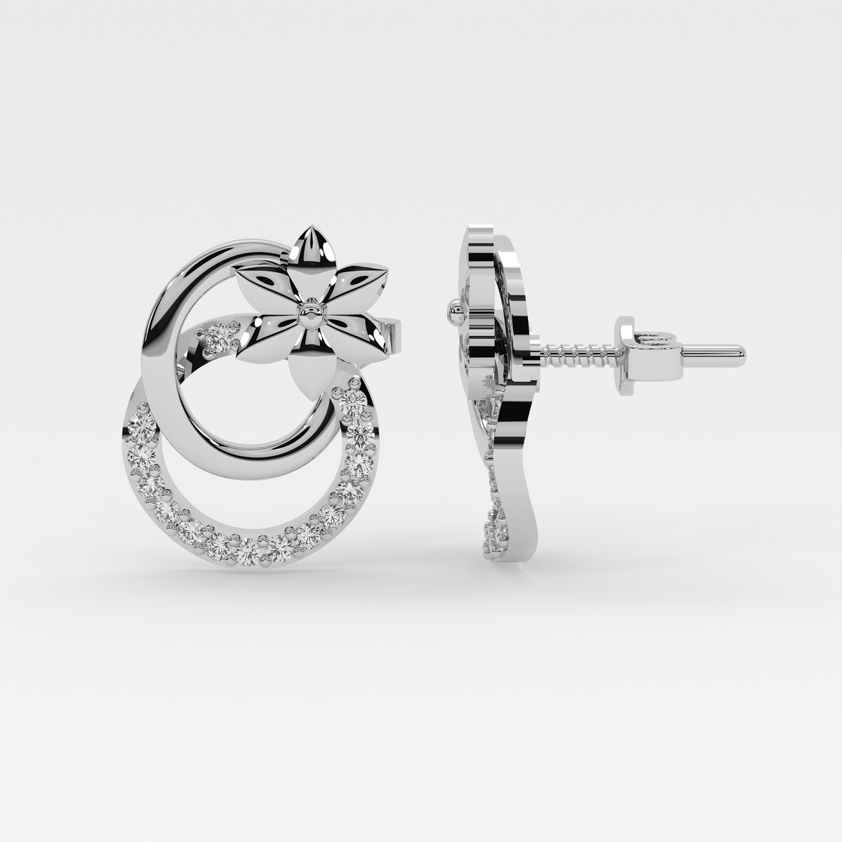 Blossom Halo Rose Gold Earrings